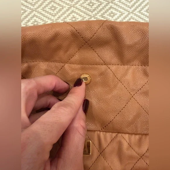 Chanel Soft Quilted Leather Tote – Camel with Gold Hardware - Picture 5 of 13